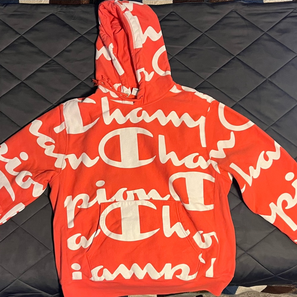 Orange Champion Logo Hoodie